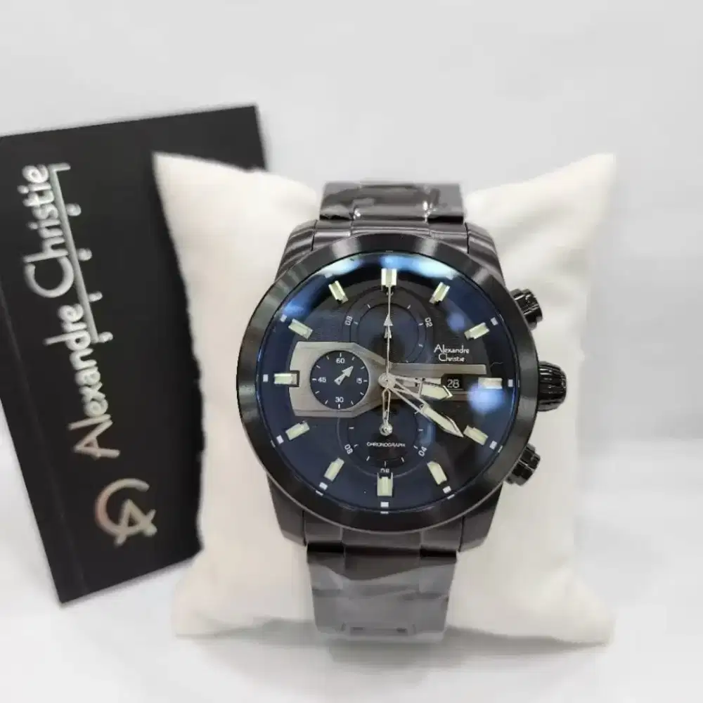 Jam tangan Pria Alexandre Christie original ac 6562 black