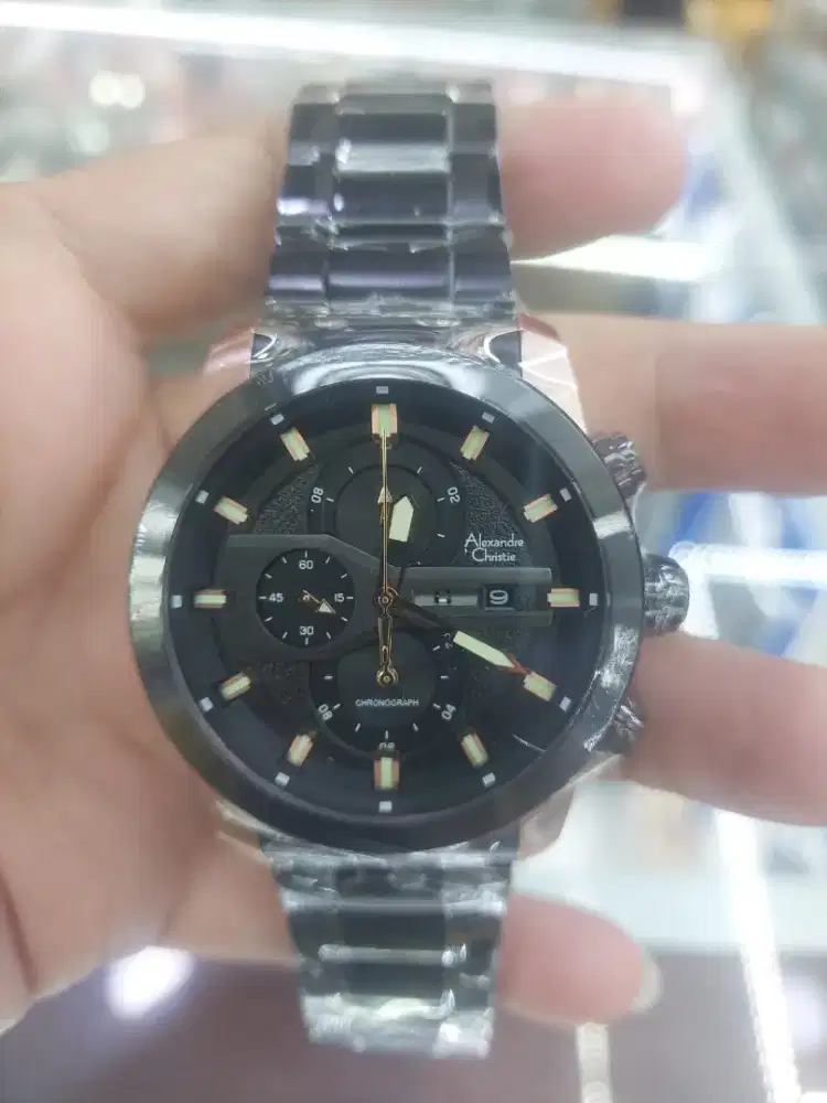 Jam tangan pria Alexandre Christie original ac 6562 ros gold black