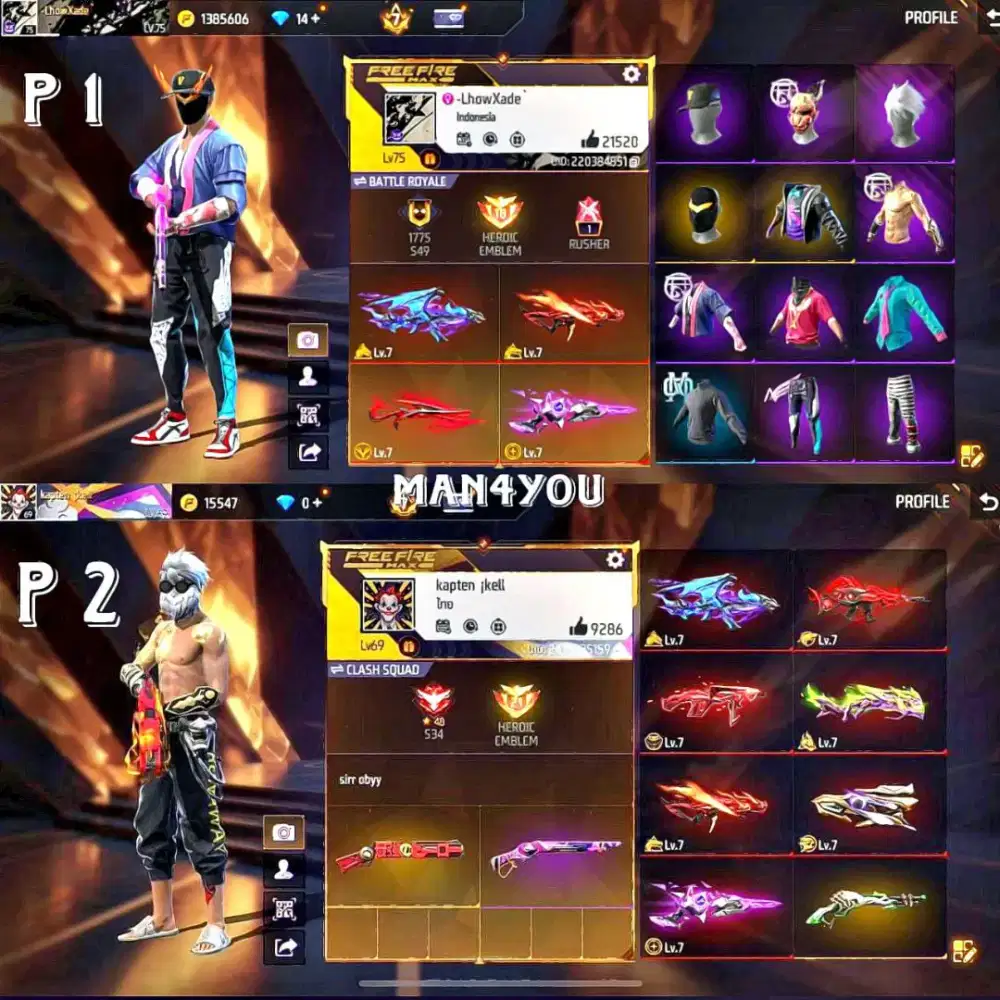 Jual akun ff sultan murah