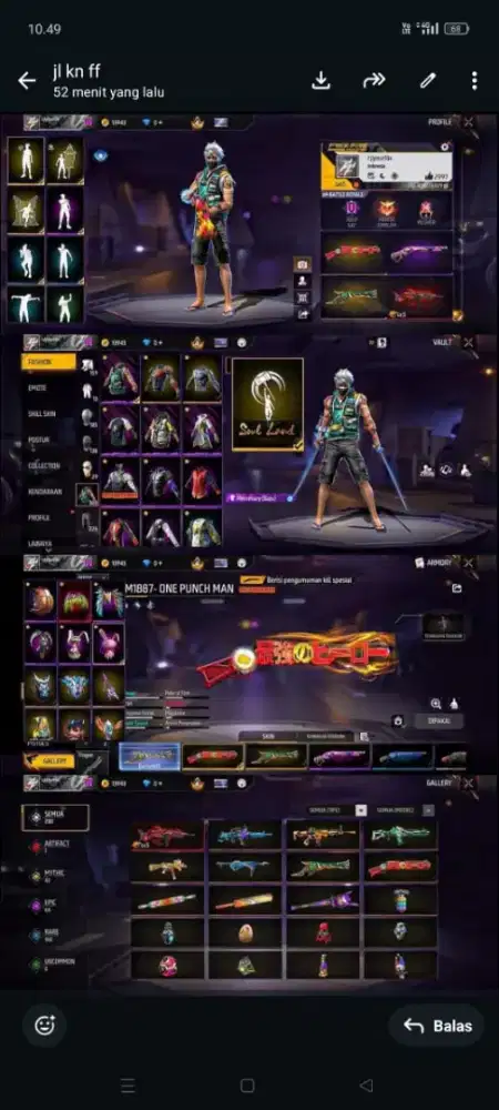 Jual akun ff murah aman dan amanah