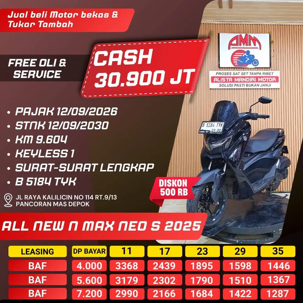ALL NEW NMAX NEO S 2025 PAJAK HIDUP KM LOW LIKE NEW KREDIVO ALISTA