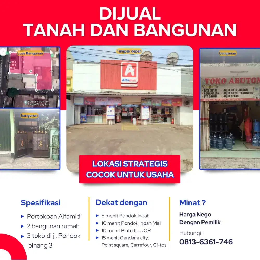 DIJUAL TANAH DAN BANGUNAN DI JAKARTA SELATAN