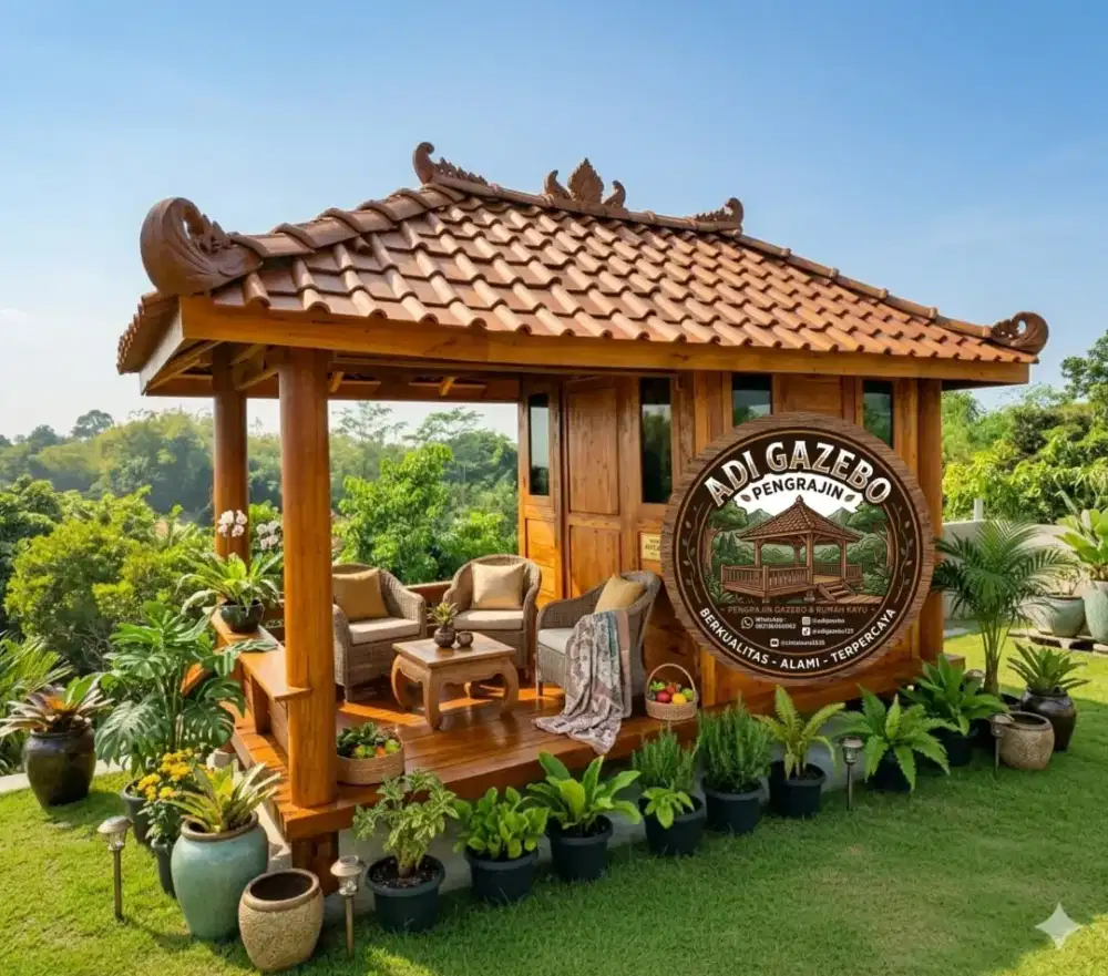 Menjual Gasebo cantik ukuran 2x4, sudah teras+kamar