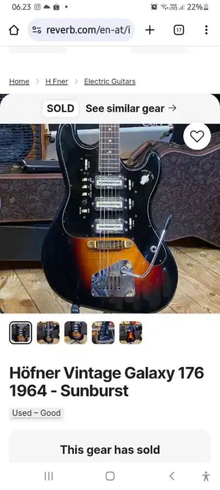 HOFNER GERMAN 1960 GALAXIE 176 SIAP SHOW