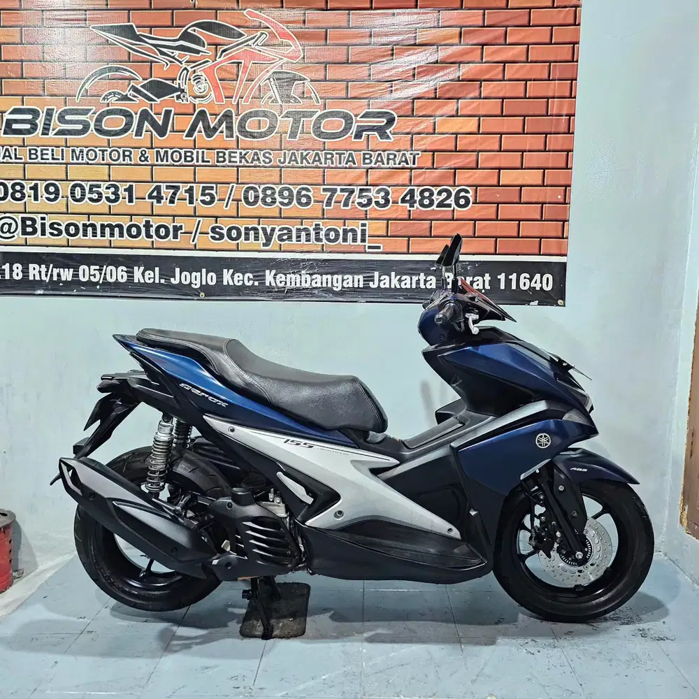 MEWAH! YAMAHA AEROX ABS OLD 155 VVA KEYLESS TAHUN 2017 BIRU DOFF