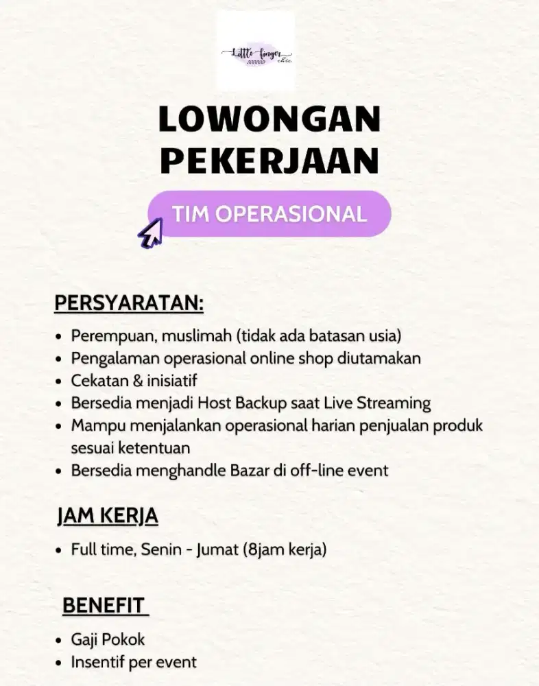 Tim Operasional Online Shop