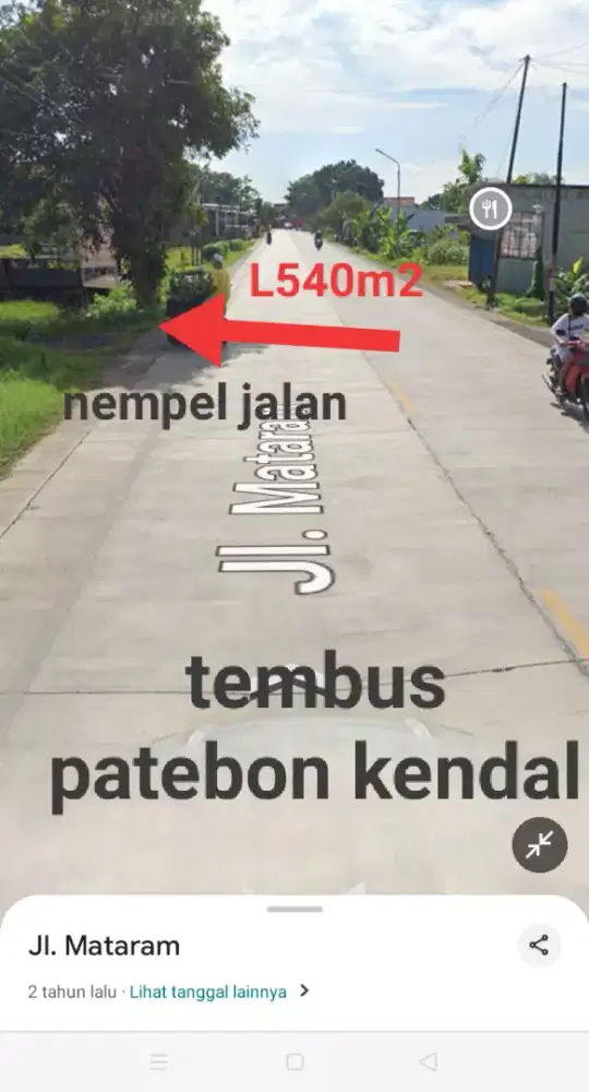 Tanah L540 nempel jalan