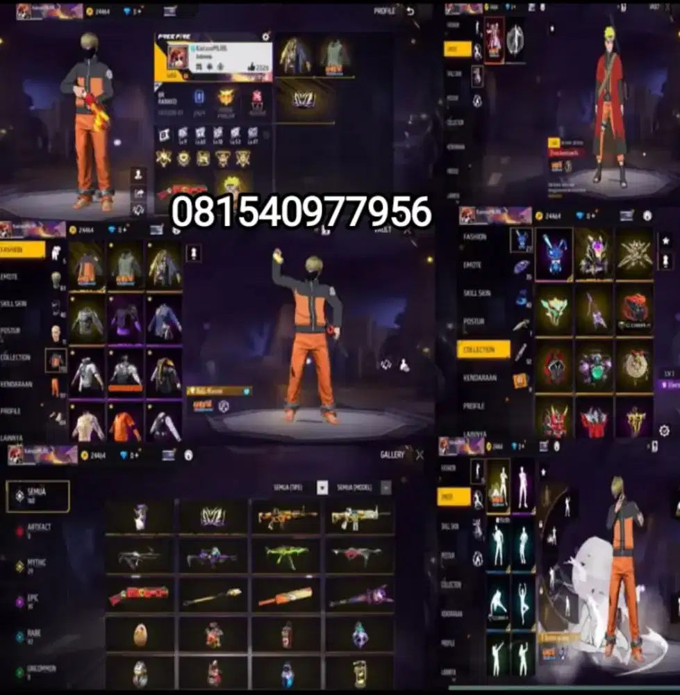 JUAL AKUN FREE FIRE AMAN DAN TERJAMIN AMAN 100%