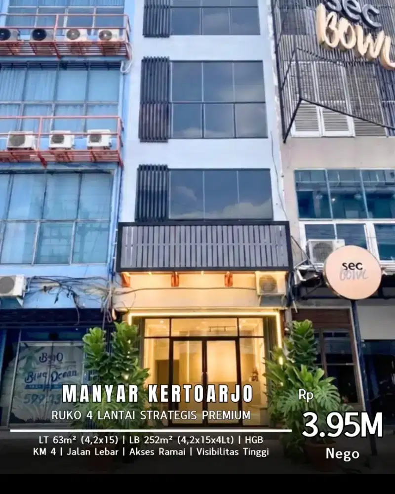 Dijual Ruko Manyar Kertoarjo