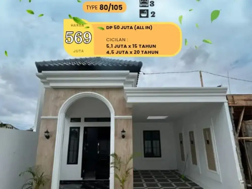 RUMAH MODERN CLUSTER DP MURAH ALL IN DEKAT KAMPUS UNILA PUSAT KOTA BANDAR LAMPUNG