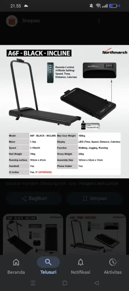 jual treadmill northmarch baru