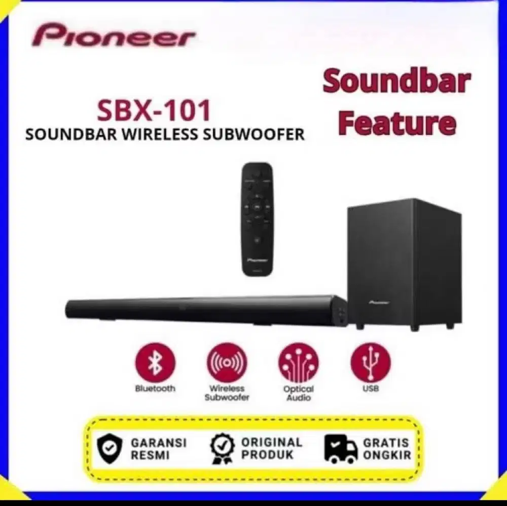 Pioneer Soundbar SBX-101(B) Wireless Bluetooth Subwoofer SBX101