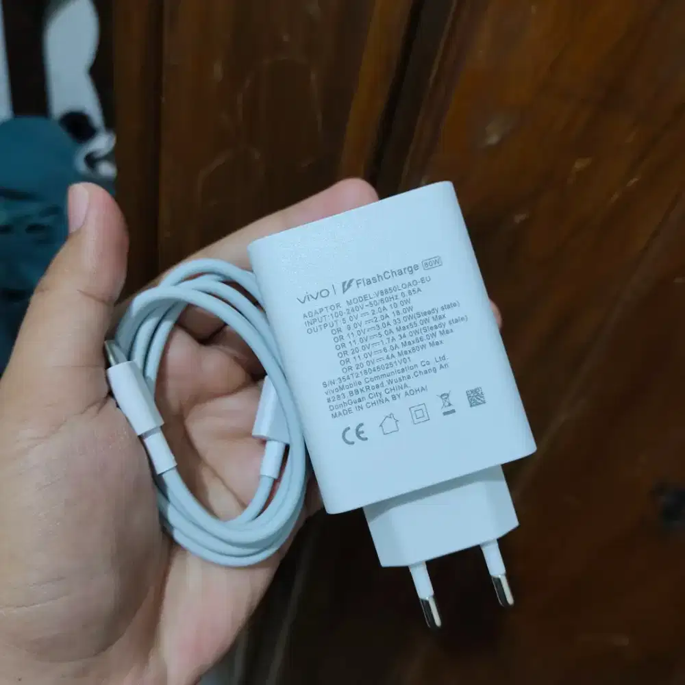 Charger original cabutan bawaan ex vivo x80 pro type C ( 80 watt )