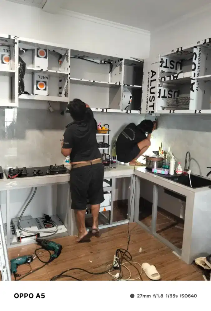 Kitchen set aluminium double layer anti rayap tahan lembab