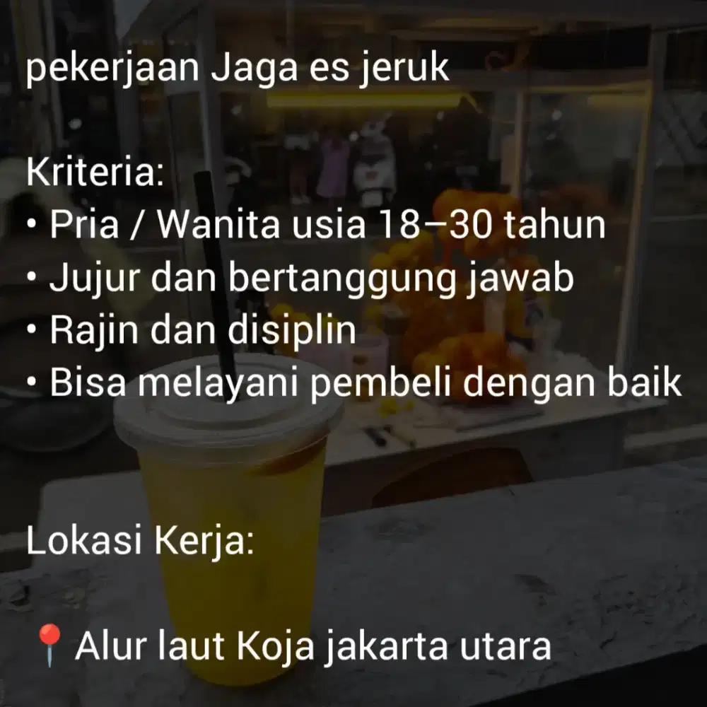 Dibutuhkan segera dan yang mau serius kerja