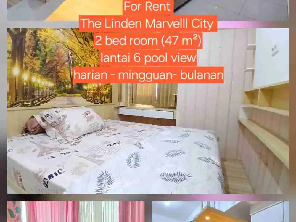 sewa harian mingguan apartemen the Linden Marvell city Surabaya pusat