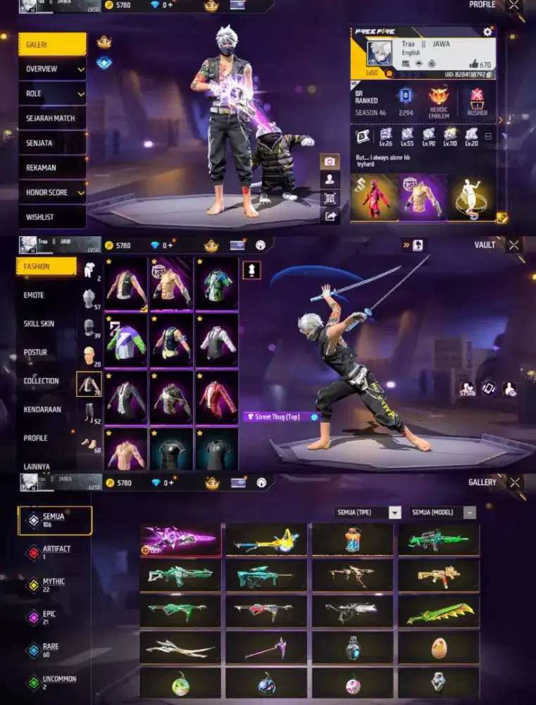 Jual akun ff aman dan amanah