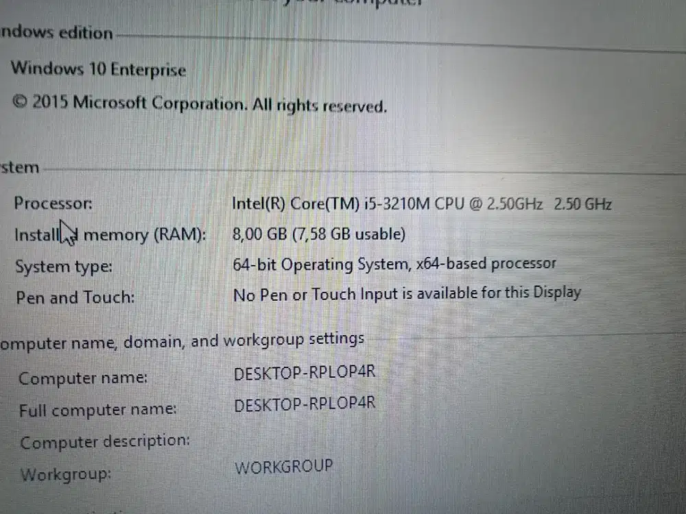 JUAL LAPTOP LENOVO THINKPAD CORE I5 RAM 8GB MURAH SIAP PAKAI