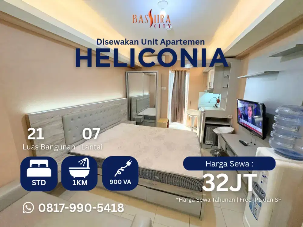 Sewa tahunan apartemen Bassura City tower Heliconia
