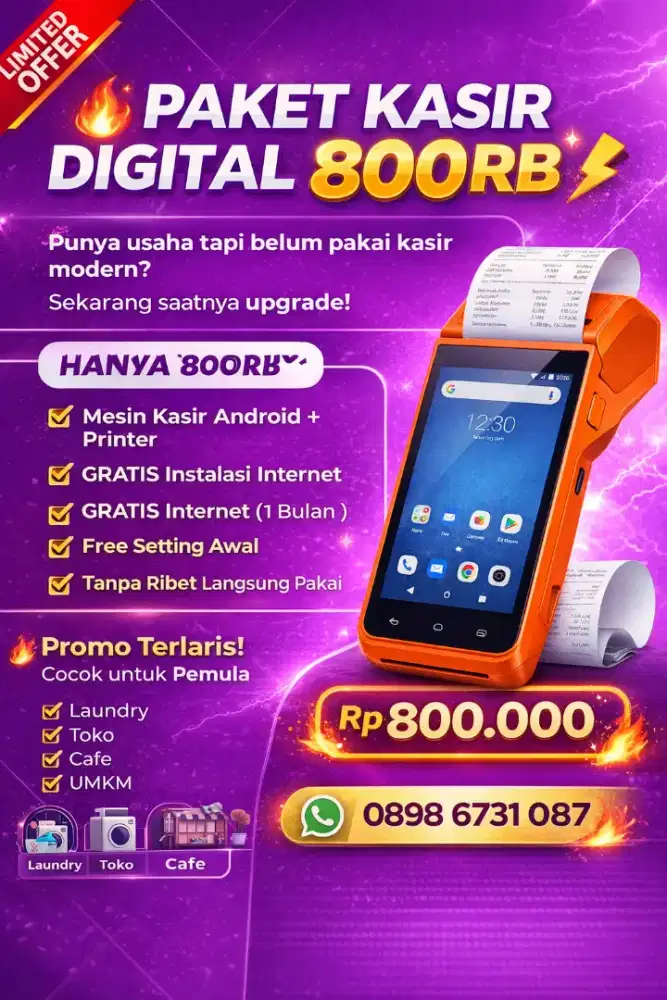 SOLUSI KASIR MODERN UNTUK UMKM ( ALL IN ONE MACHINE & INTERNET )