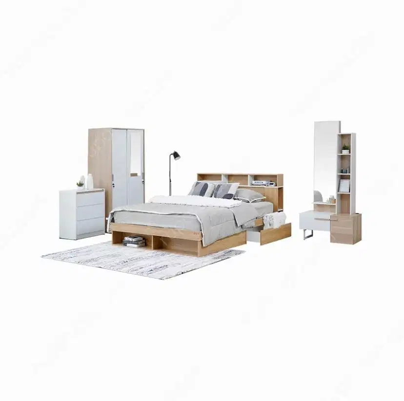 Informa Giorana Set Kamar Tidur Maple - Putih/Cokelat Oak