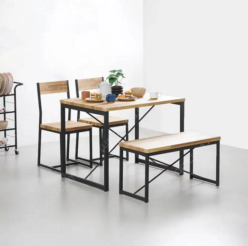 Informa Zion Set Meja Makan 2 Kursi & 1 Bangku - Cokelat