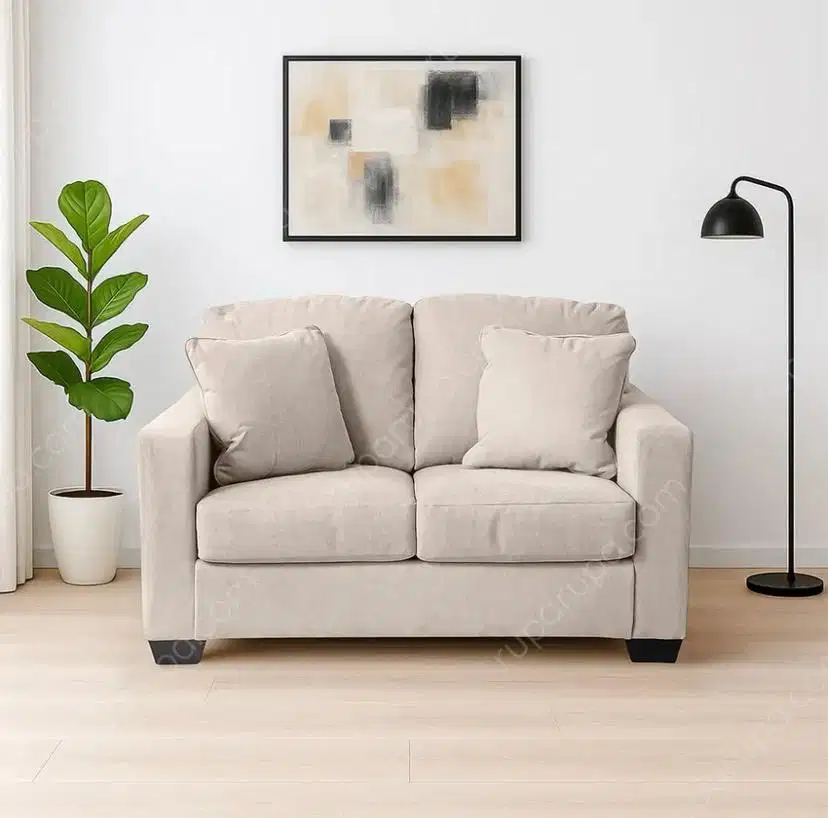 Ashley Bavello-9 Sofa Fabric 2 Seater - Cokelat Muda