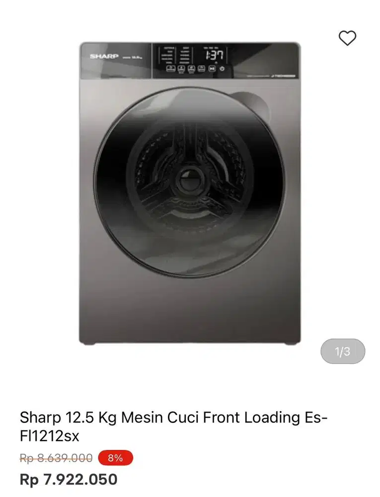 WM FRONT LOAD SHARP 12.5kg