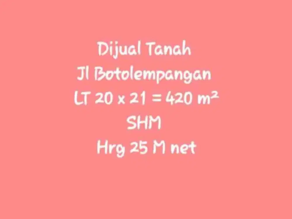 Dijual Kavling Jl. Botolempangan Makassar