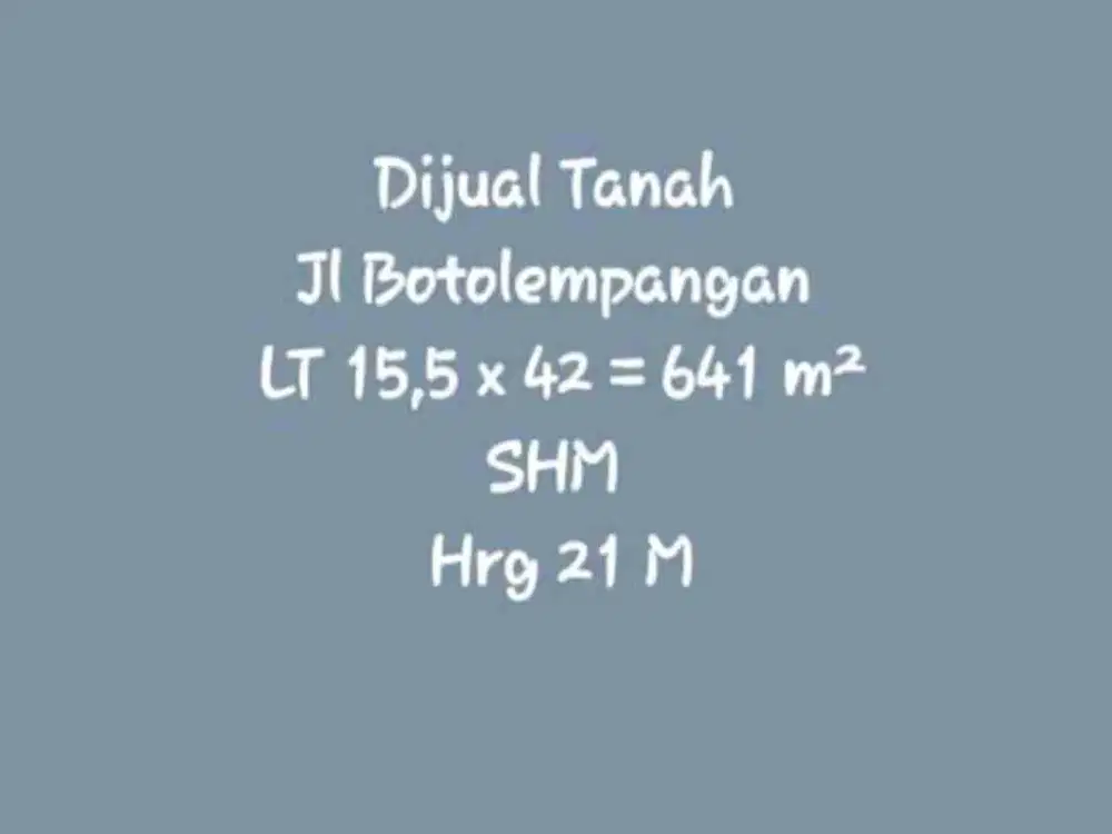 Dijual Kavling di Jl. Botolempangan Makassar