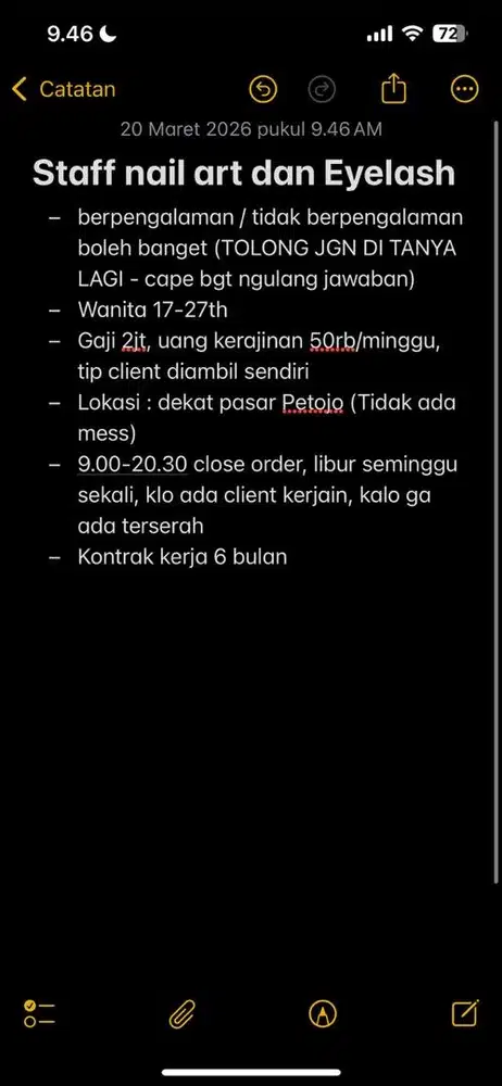 Staff eyelash dan nail art