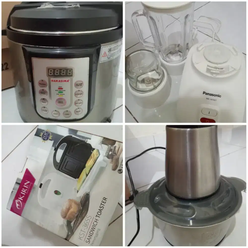 Dijual perlengkapan dapur, toaster, blender, magic com, chopper