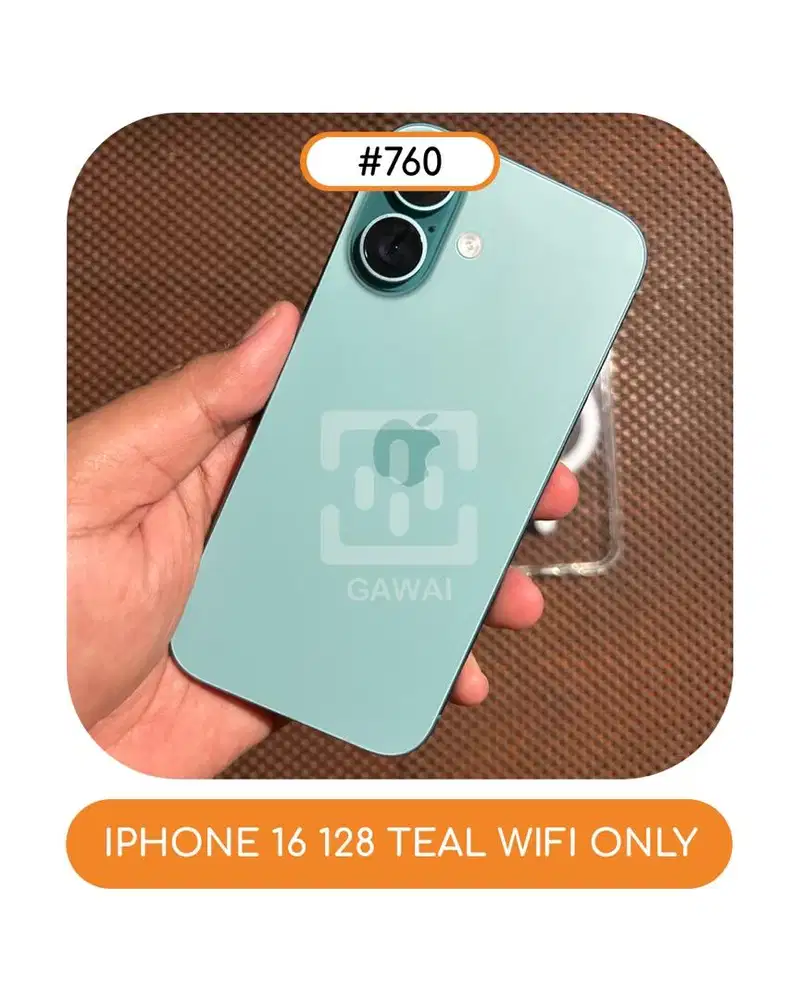 #760 Iphone 16 Teal 128 Garansi 02 January 2027 BH 100%