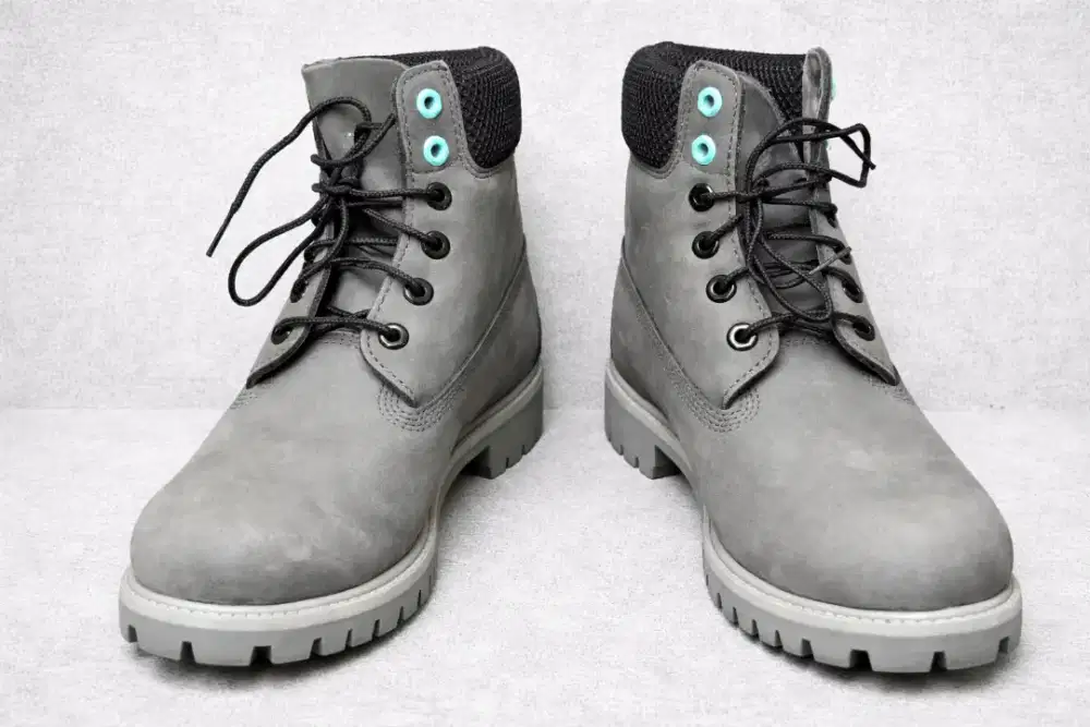 TIMBERLAND PREMIUM 6 IN LACE WATER WATERPROOF BOOT MEDIUM GREY NUBUCK