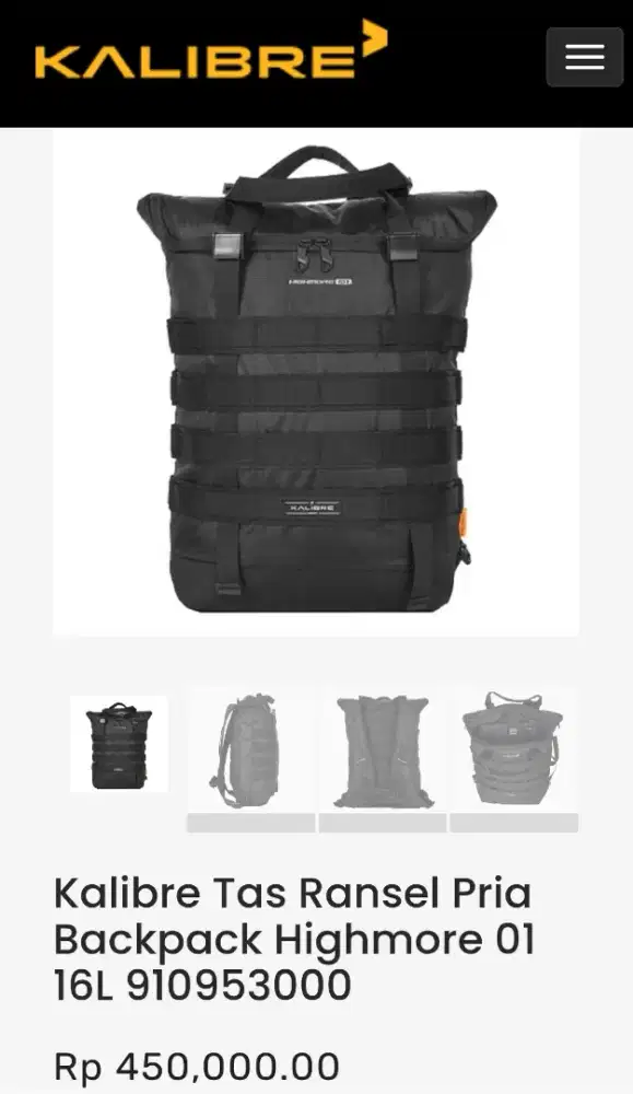 Tas ransel semi jinjing kalibre