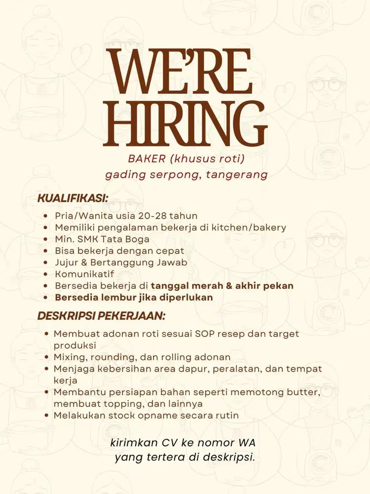 LOWONGAN KERJA BAKER