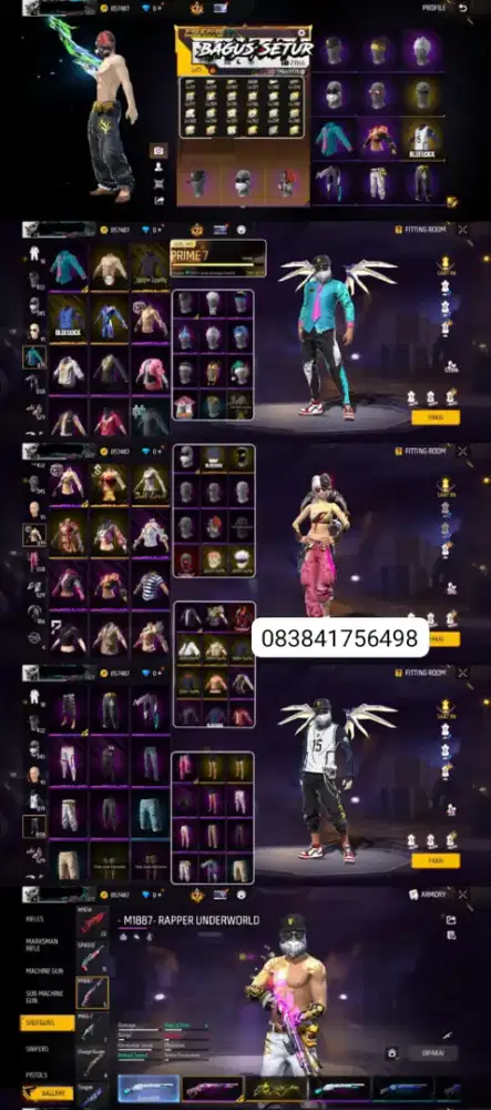 jual akun ff spek gg op 400k