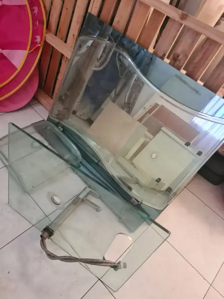 Wastafel kaca 1 set utuh