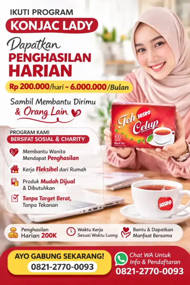 FREELANCE Konjac Sosro Sariwangi Rumah Tangga