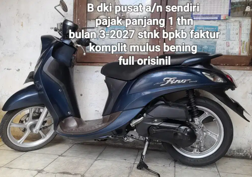Yamaha Fino grande 2017 blue core 125 iss cw asli biru B dku pusat