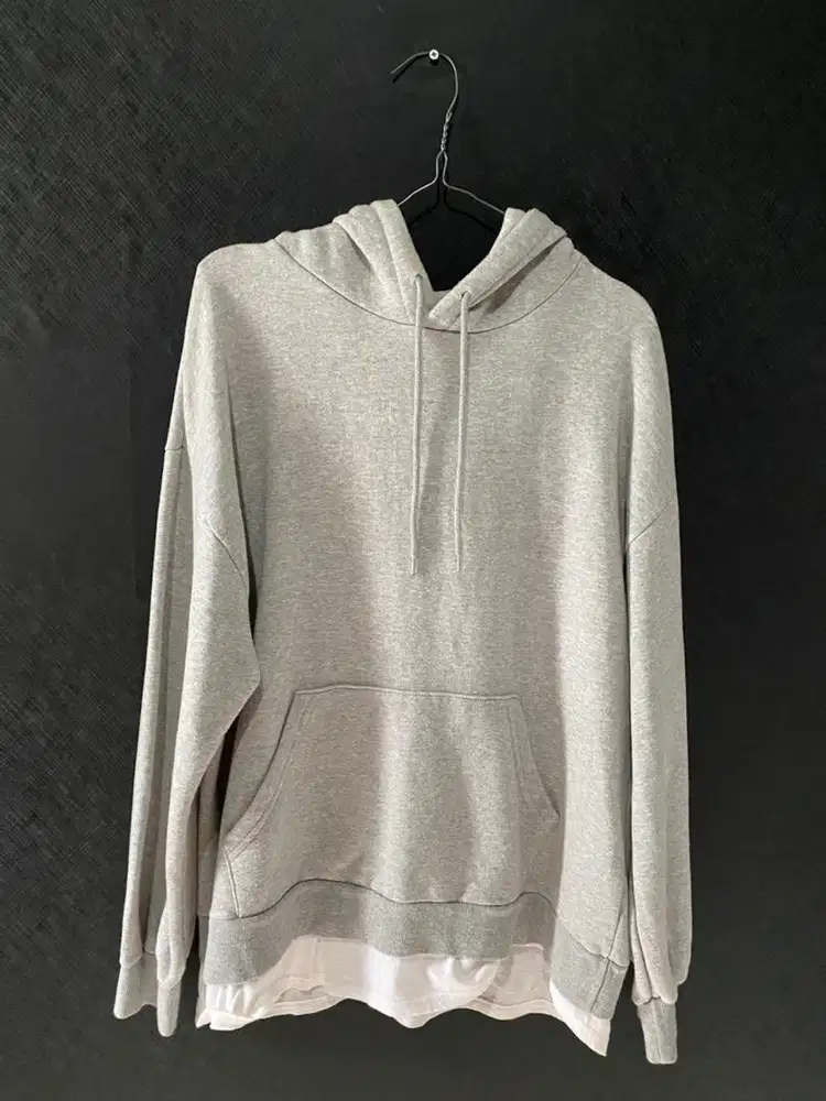 jaket hoodie abu abu