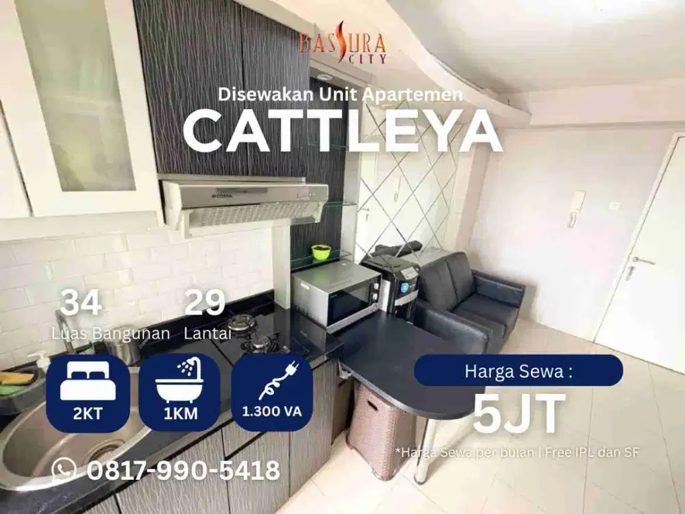 Sewa 2BR atas mall apartemen Bassura City full furnished tower Cattleya