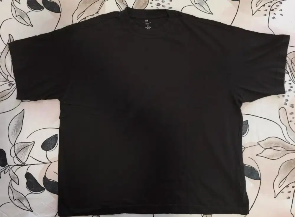 H&M Oversized Fit Cotton T-Shirt Black L