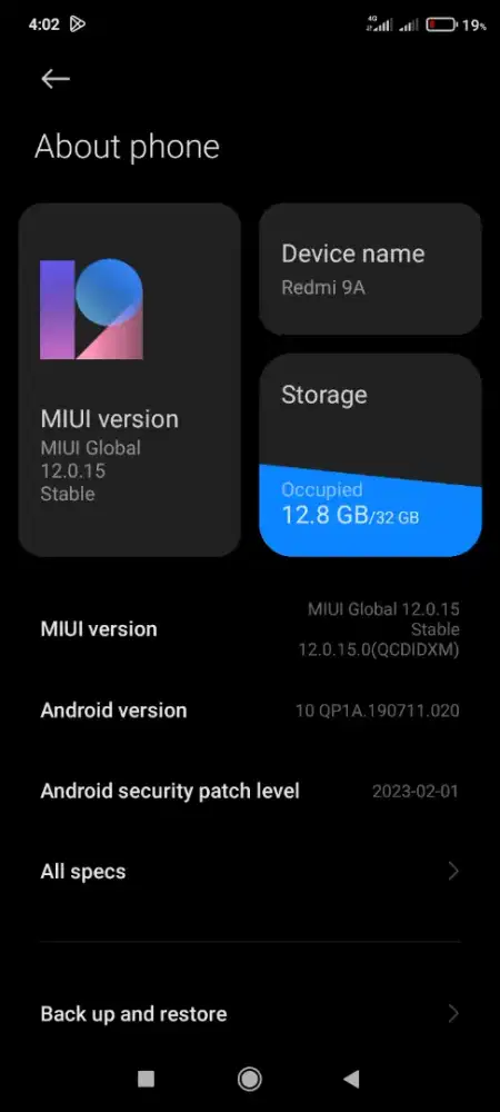Redmi 9a 2/32 Pecas Batangan