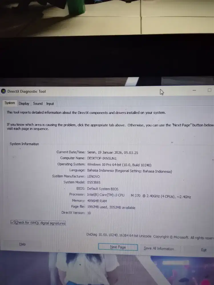 LENOVO THINKPAD L412