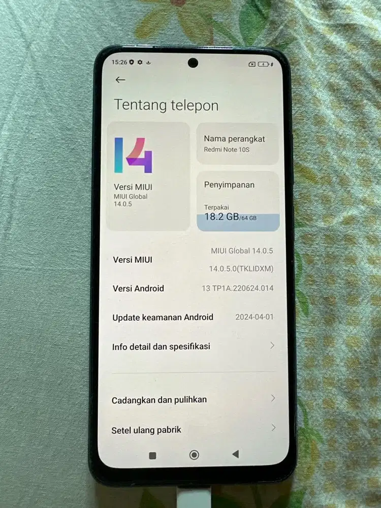 Dijual Redmi Note 10s 64gb