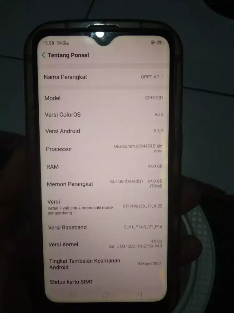 Oppo A7 4gb internal 64gb