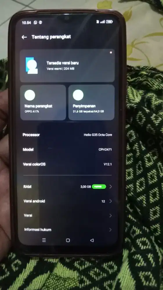 Oppo A17k ram 3+1 /64