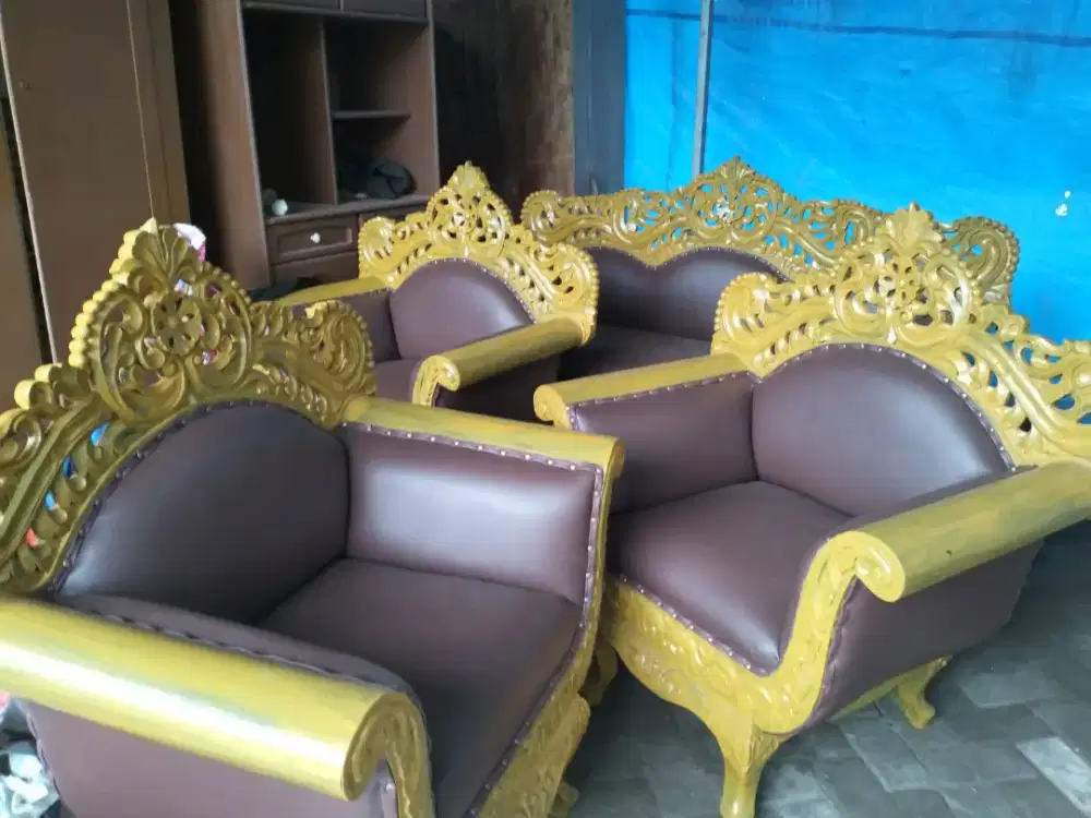 set kursi tamu jati Jepara asli antik, oscar baru