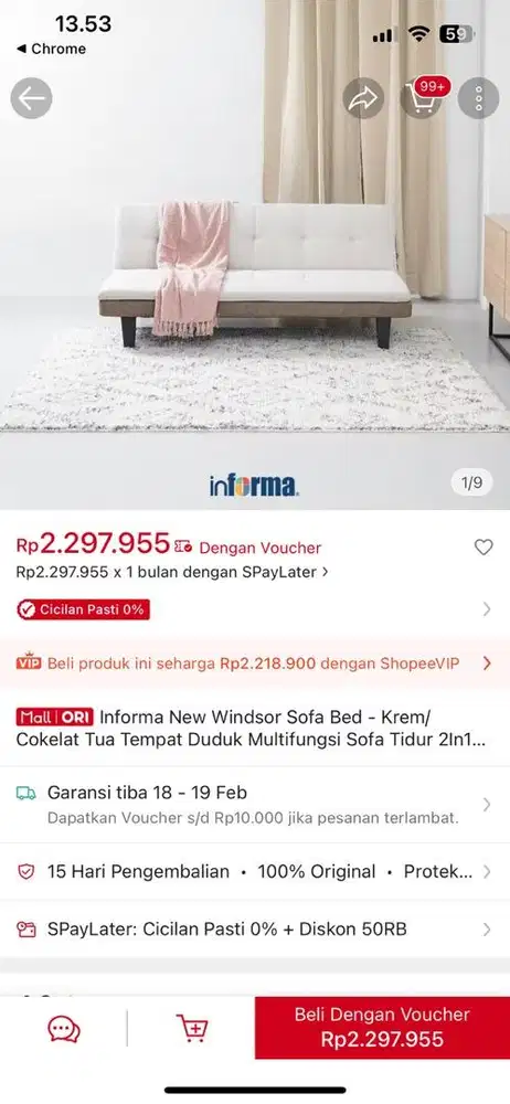 Prelove sofa dan meja informa